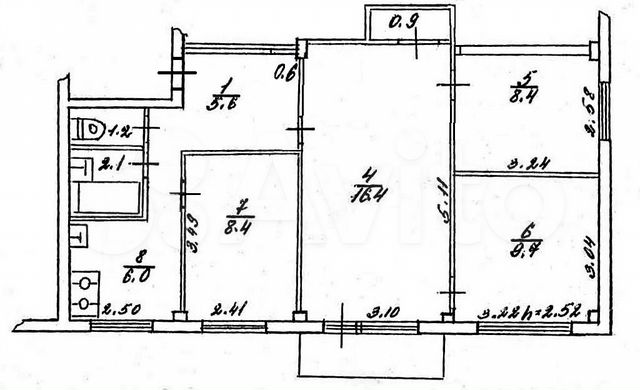 4-к. квартира, 59,2 м², 4/5 эт.