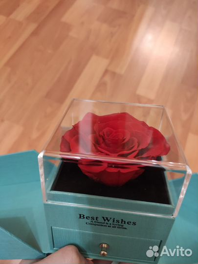 Вечная роза в колбе + подвеска