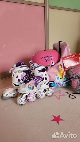 Ролики раздвижные reaction 26-31 и комплект защиты