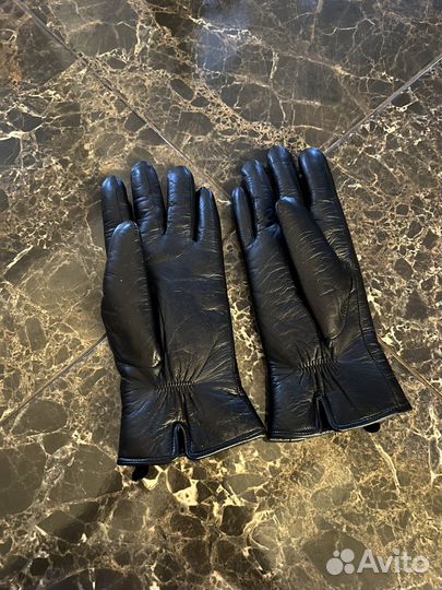 Перчатки кожаные 8 размер с натуральным мехом