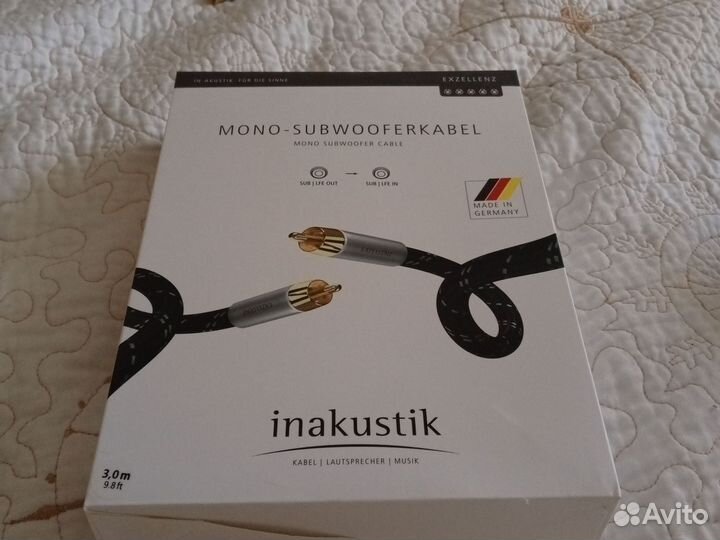 Кабель inakustik mono subwooferkabel exzellenz