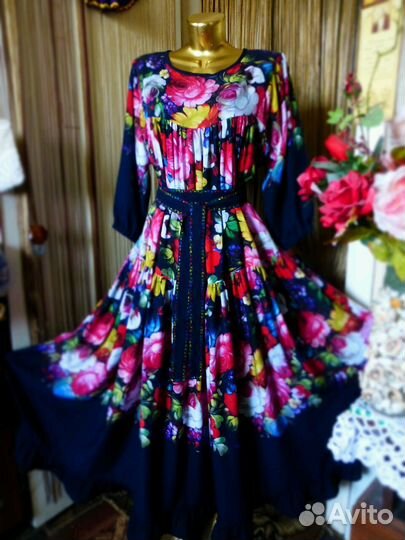 Платье штапельное Узоры Жостово