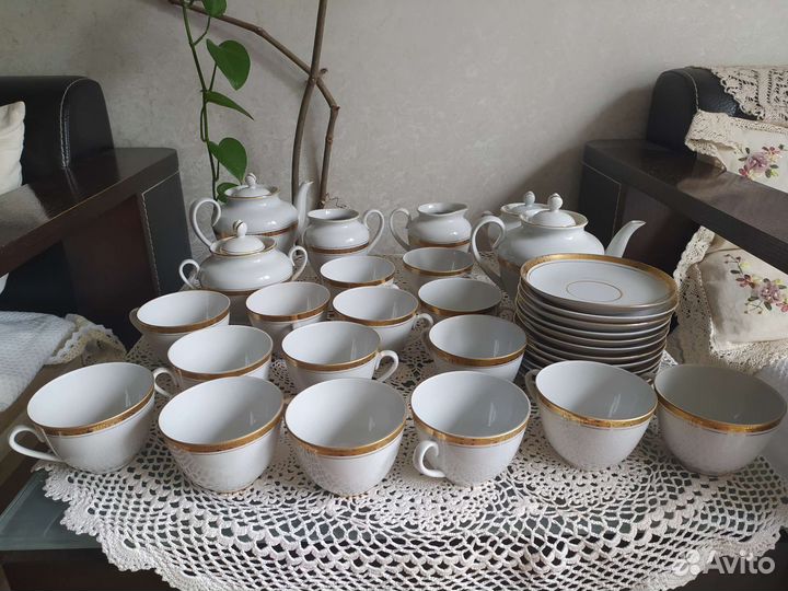 Сервиз лфз белый белоснежка золотая предметы