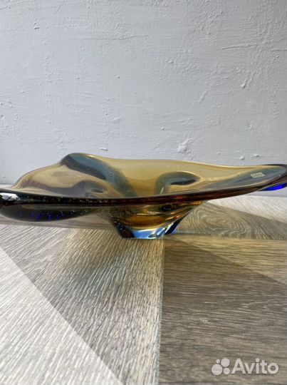 Ваза для фруктов цветное стекло