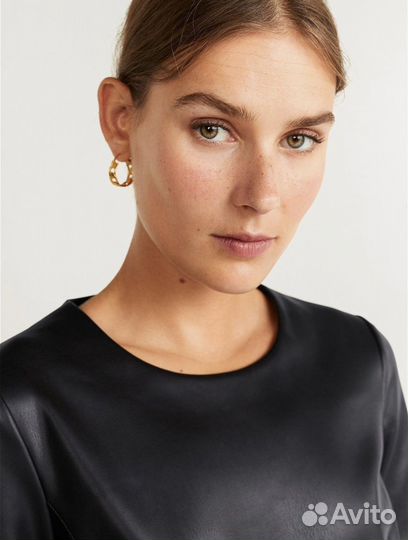 Кожаное платье Mango