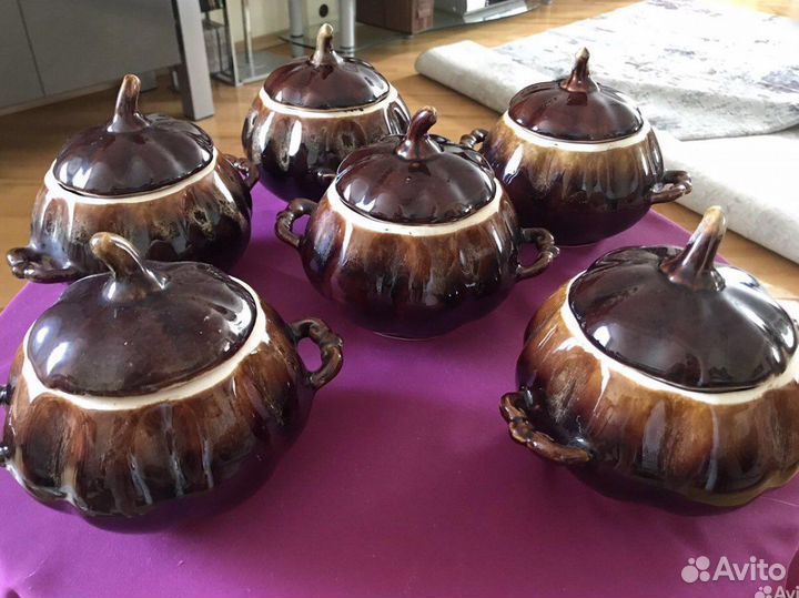 Горшки для запекания керамика, набор из 6 шт