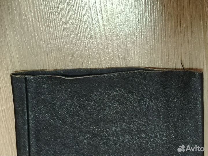 Брюки кожаные с низкой талией без пояса