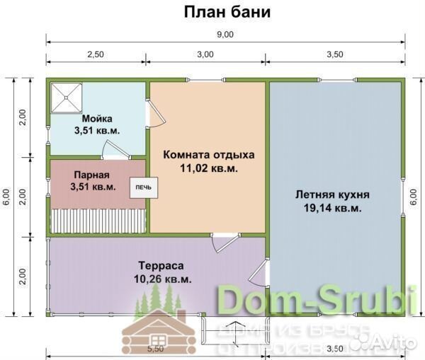 Устюжна. Хорошая надёжная Баня из бруса Б-17 (9х6)