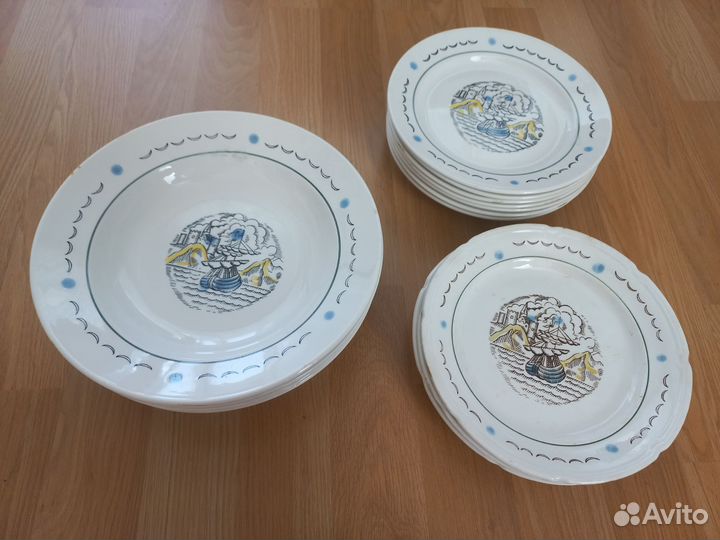 Тарелки Конаково, корабль, 15 шт