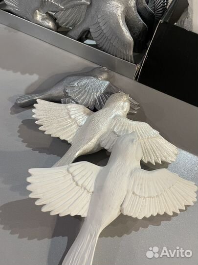 Настенная декорация. Картина. Птицы из гипса