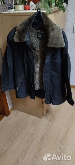 Кожаная куртка мужская бу XXL