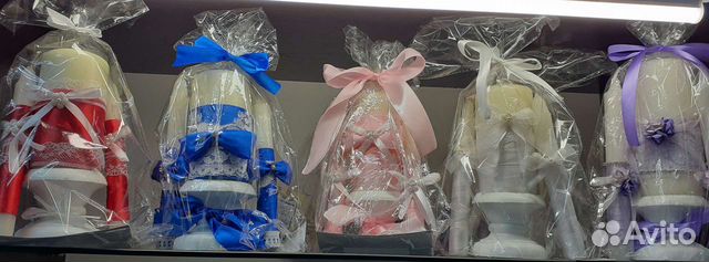 Свечи свадебные набор разные цвета