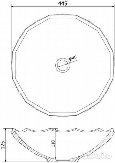 Накладная раковина Mexen inga 44см материал стекло