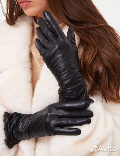 Перчатки женские кожаные новые