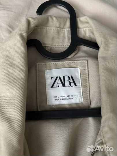 Джинсовая рубашка zara мужская