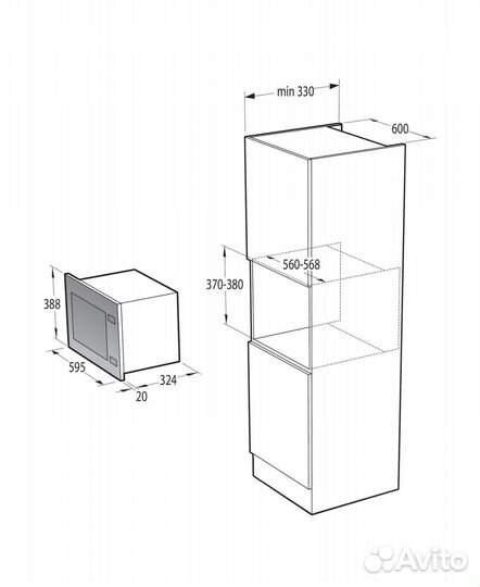 Встраиваемая микроволновая печь Gorenje BM201AG1BG