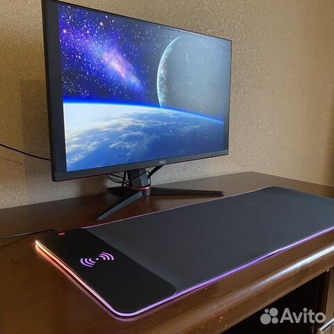 Большой коврик для мыши с зарядкой и подсветкой