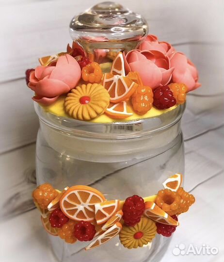 Банка для сыпучих с декором. Ручная работа