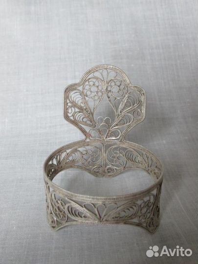 Солонка скань мельхиоровая с ложечкой СССР