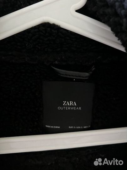 Черная дубленка zara