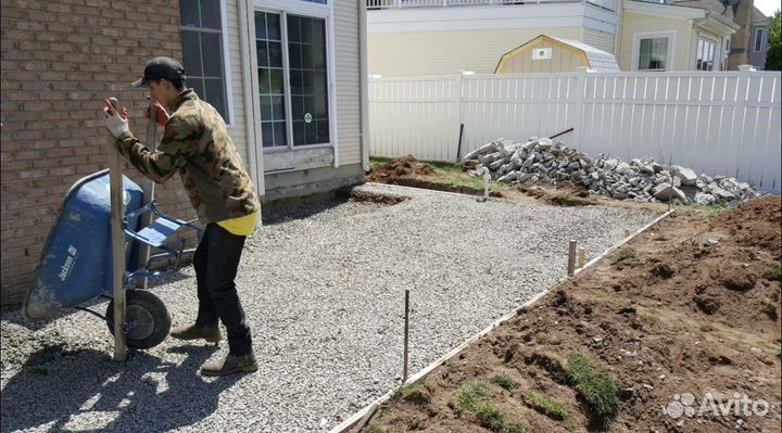 Бетонирование пола и дворов