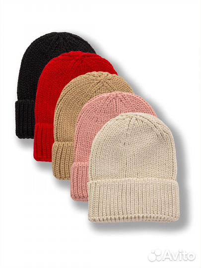Шапка бини средней вязки Оптом m-6346