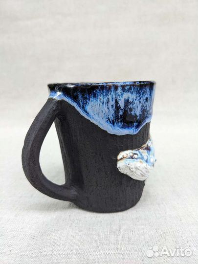 Кружка ручной работы керамическая с китом