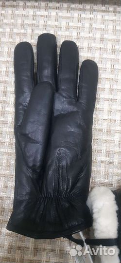 Мужские кожаные перчатки зимние