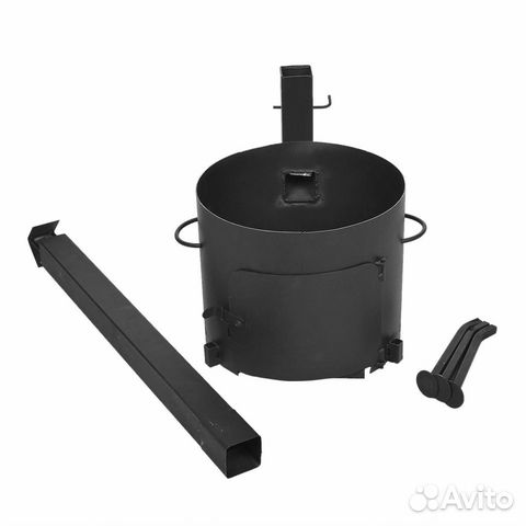 Печь с трубой под казан D-360 мм. сталь 3 мм
