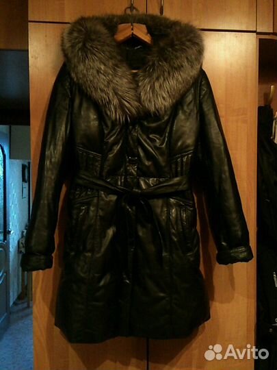 Пуховик (натур.пух) экокожа