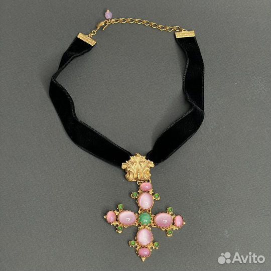 Отличный подарок на 8 Марта Коллекционное колье с камнями-кабошонами ручной работы Askew London 1990