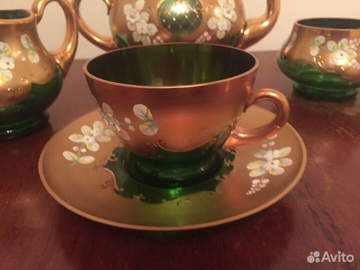 Сервиз чайный. Фужеры. Чехия. смальта