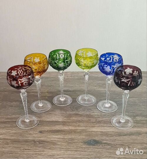 Хрустальные цветные фужеры Германия