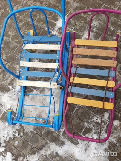 Детские санки коляска с колесами