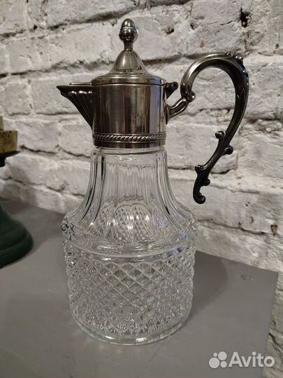 Редкий графин кувшин хрусталь серебрение