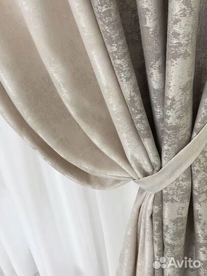 Комбинированные шторы мрамор готовые