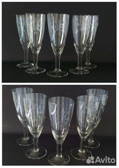 Фужеры, цветное стекло, СССР