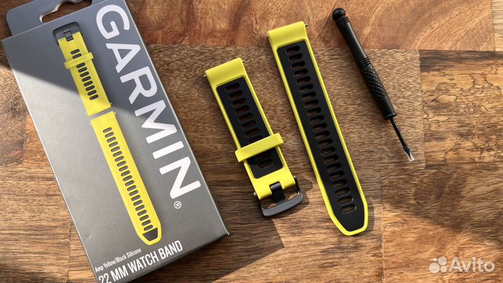 Оригинальный ремешок Garmin 22mm Amp Yellow black