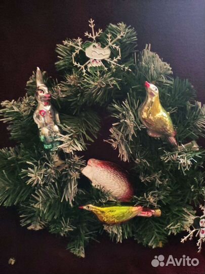 Новогодняя ёлочная игрушка СССР Зайка