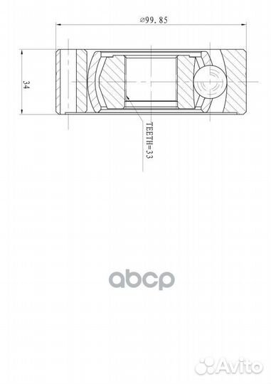 ШРУС внутренний LR GIK04022 VW G2/B3/B4 ganz G