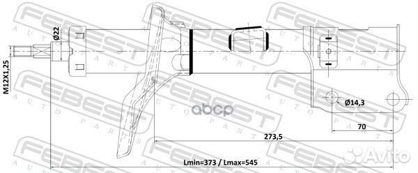 Амортизатор газовый перед лев 12110021FL Fe