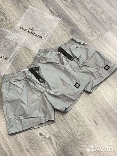 Stone island шорты серые