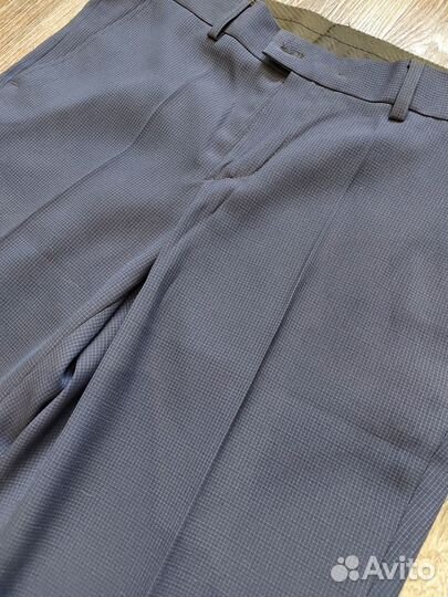 Брюки синие в клетку