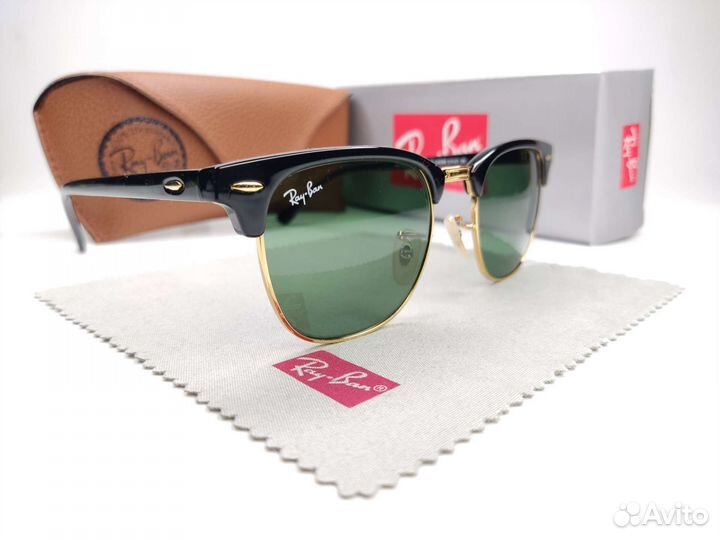 Очки Ray Ban Clubmaster 3016 VIP Зелёные Стекло