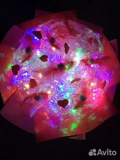 Светящийся букет с бабочками