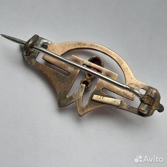 Антикварная брошка шаум гольд