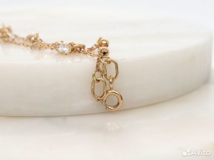 Золотой браслет с фианитами
