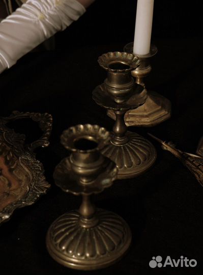 Антикварные бронзовые подсвечники Франция