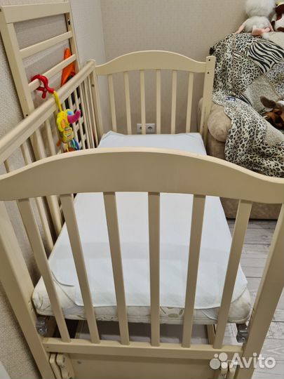 Детская кроватка лель с маятником и ящиком