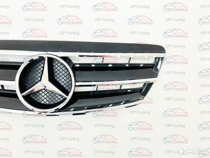 Решетка черная с хромом на Mercedes S w220 рест